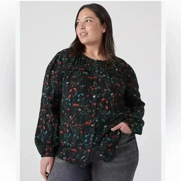❤️Host Pick❤️[US20]Lane Bryant Floral Pattern Viscose Button Down Flowy  Shirt - Picture 1 of 14